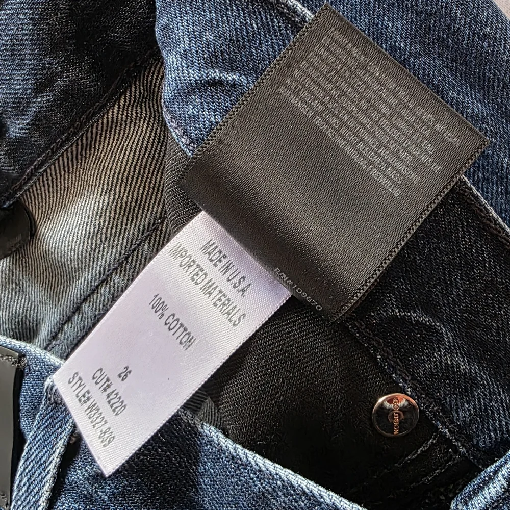Goldsign Tapered Jeans Sz 26 Women’s Premium Designer Denim High Rise Blue Jeans